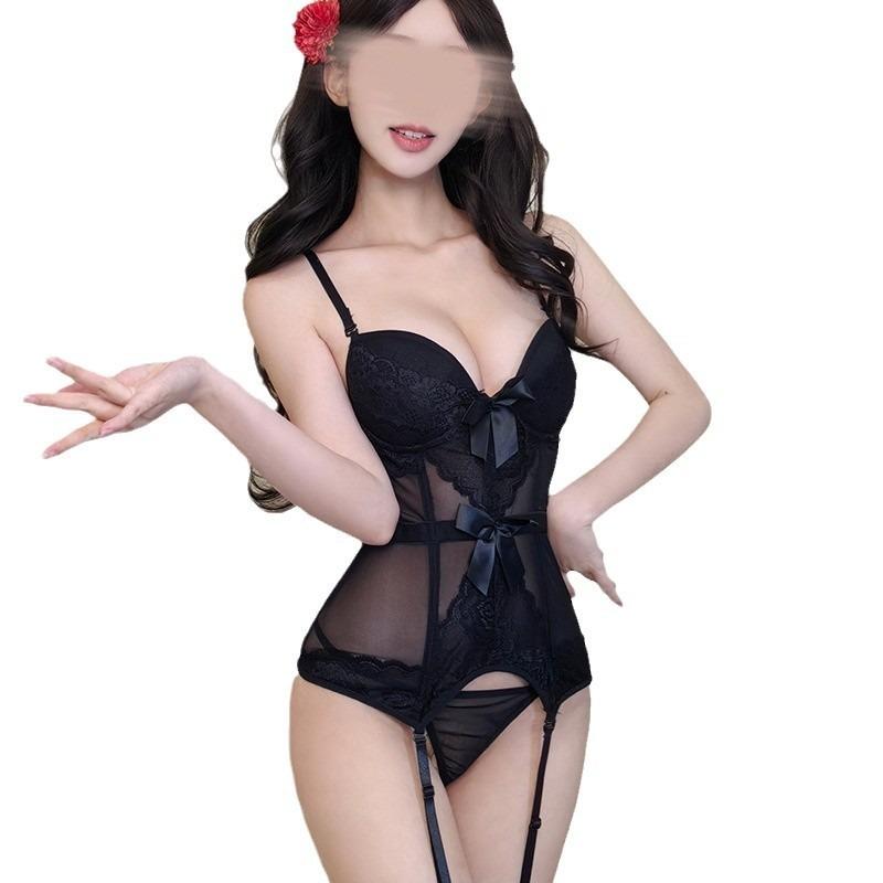 Sex Underwear Uniform Temptation Fish Bone Girdle Suspender Set Small Chest Gathering Sexy Underwear Pure Desire Free