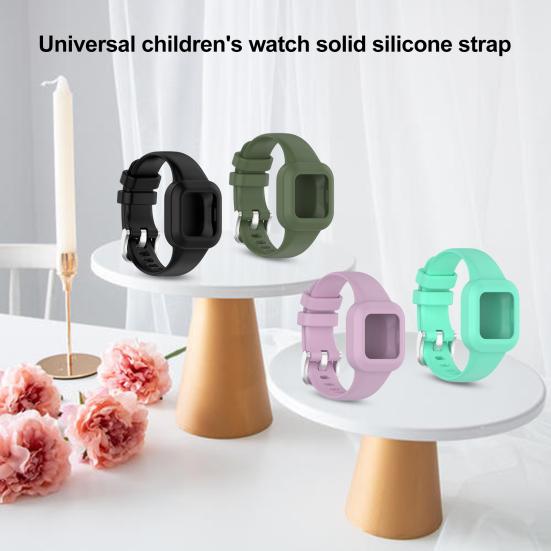 Soft Silicone Solid Color Adjustable Children Watch Band Wristband Replacement for Garmin Fit JR3