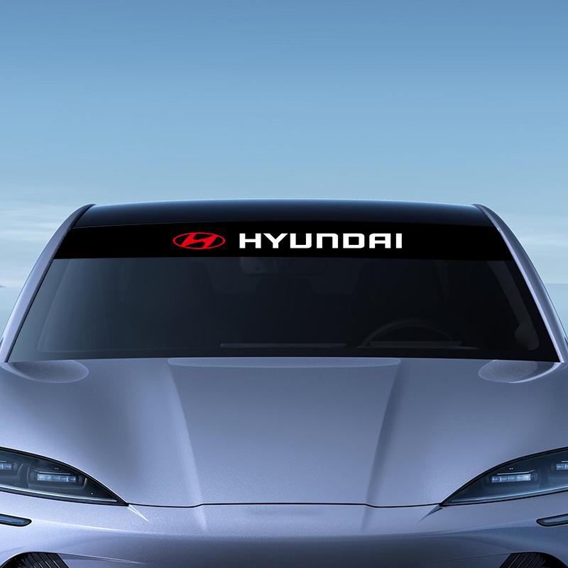 1Pcs Car Front Windshield Stickers Front and Rear Decorative Emblem For Hyundai I30 Tucson Veloster Kona I10 I35 Elantra Santa Fe Decor
