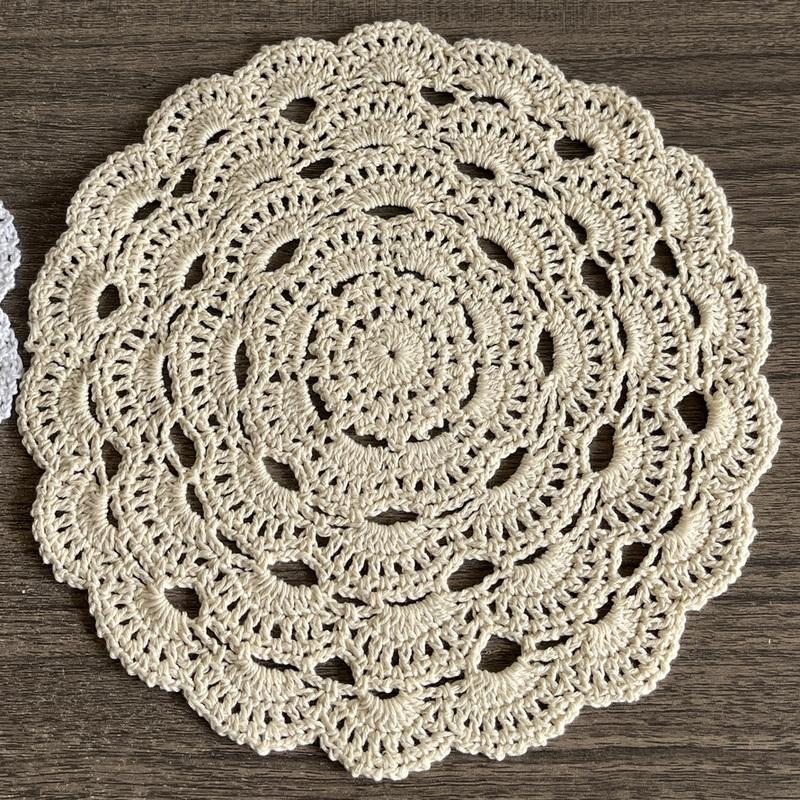 Junwell 6 Delige Set Handgemaakte Haak 100% Katoen Servet Tafelkleed Klassiek Boerderij Kant Doilies Onderzetter Placemat