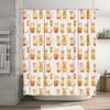 Cat-themed shower curtain decor with watercolor design for bathroom accessories