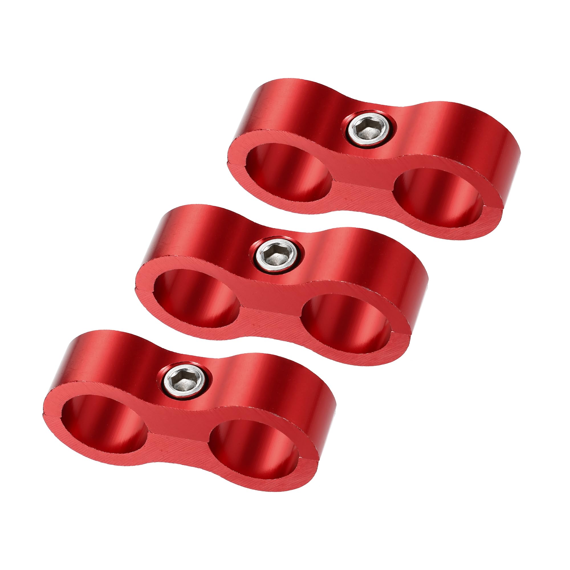 

A ABSOPRO Car Hose Separator Clamp Fuel Line Connector for AN8 Fuel Hose Aluminum Alloy Red (Set of 3) красный