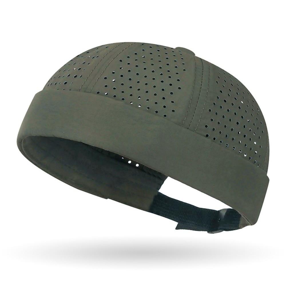 Nova Touca Skullies Sem Aba de Malha Respirável Ajustável Chapéu Docker Cor Sólida Gorro Casual Unissex