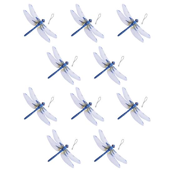 3D Simulation Dragonfly Outdoor Fake Dragonfly with Keychain Artificial Insect Model for Garden Yard Courtyard Patio Flower Beds