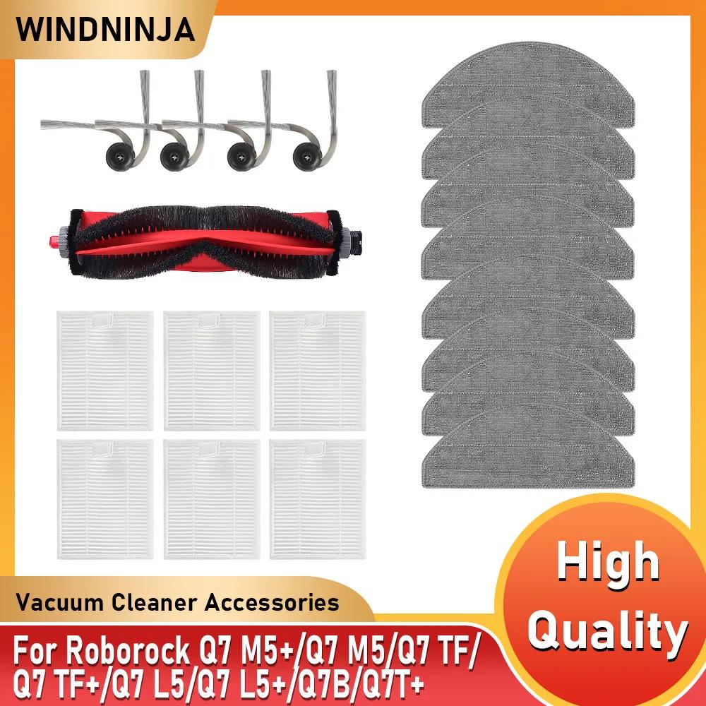 Für Roborock Q7 M5 M5+ / Q7 L5 L5+/ Q7 TF TF+ /Q7B Q7T+ Teile Hauptseitenbürste Wischlappen HEPA-Filter Saugroboter