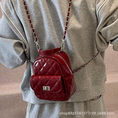 Premium Sense Niche Diamond Backpack Bag Women 2025 New Fashion Versatile Chain Backpack Shoulder Travel Bag Tide