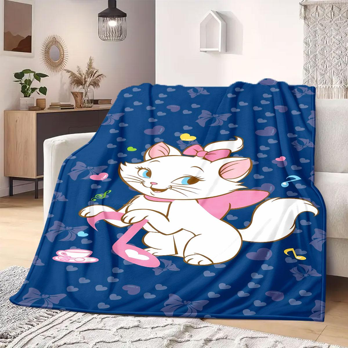 

kitten Flannel Blanket for Bedrooms Sofas Beds Chairs Picnics Travel Cartoon Print Home Decor Design 75x90cm