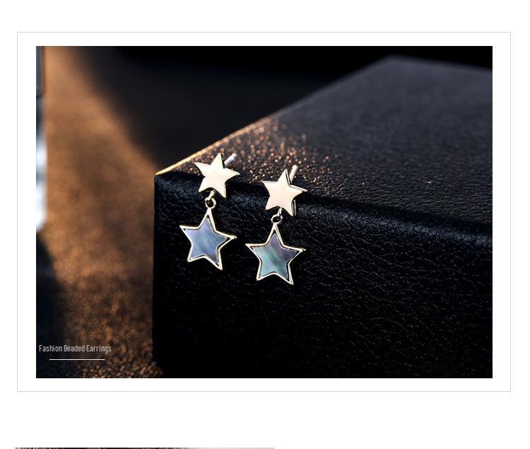 Elegant Retro Five-Point Star Earrings for Women - Korean Style Fashionable Jewelry