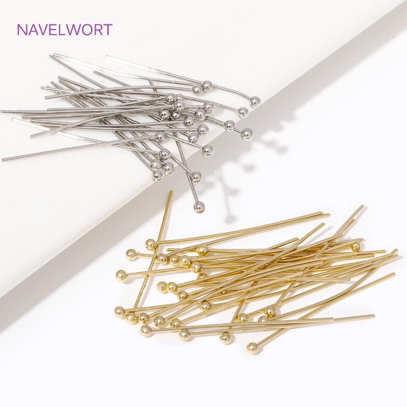 Wholesale 18-35mm 14K Gold Plated Brass Metal Ball Head Pins,Pins For Jewelry Making,For DIY Beading Accessories Findings