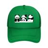 Cute Panda Trio Sitting Rolling Back View Mesh Baseball Cap For Womens Unisex FeUnisex Beach Dad Hat Hip Hop