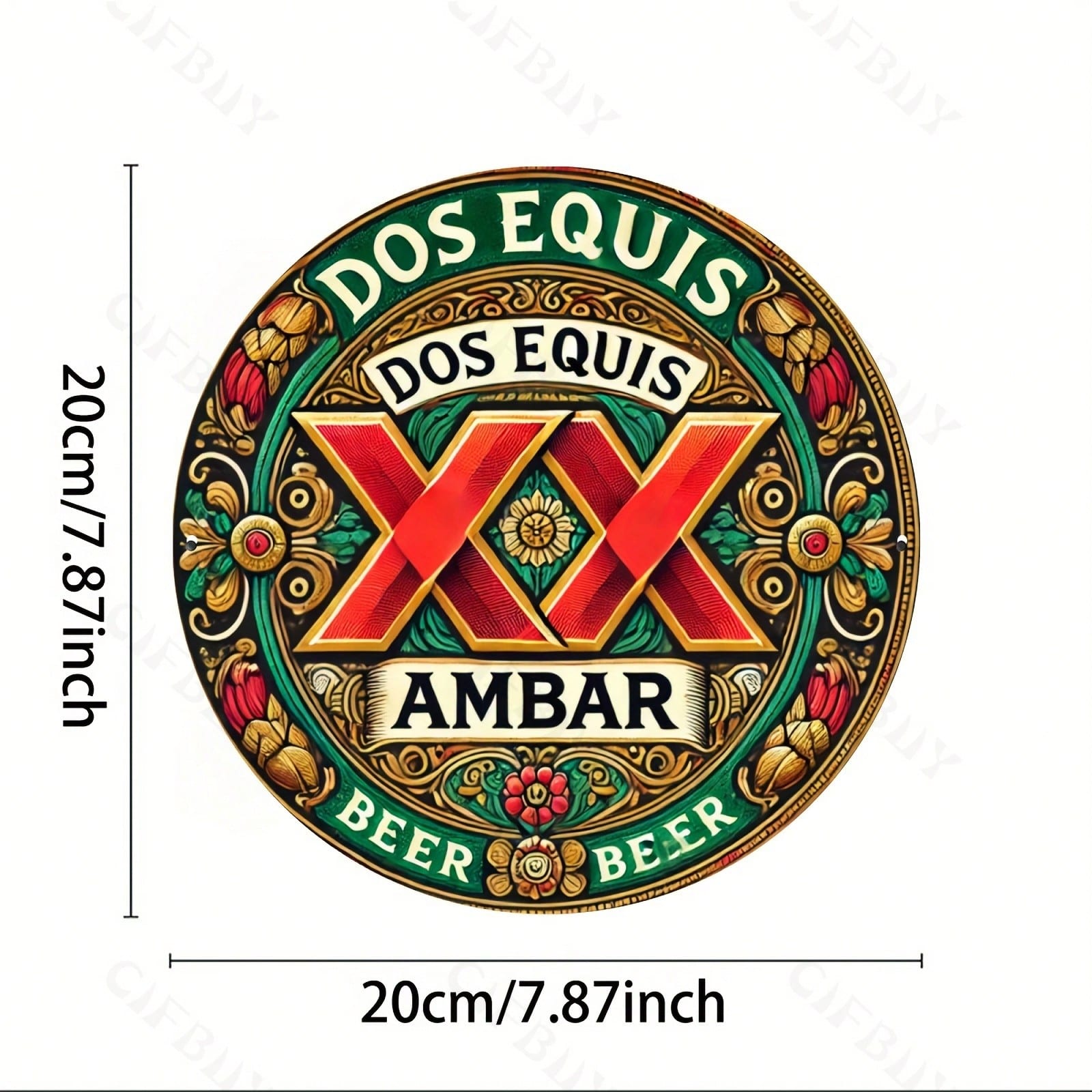 

Vintage Dos Equis Beer Tin Sign Metal Wall Art Kitchen Home Decor Poster TYA4540-20X20CM