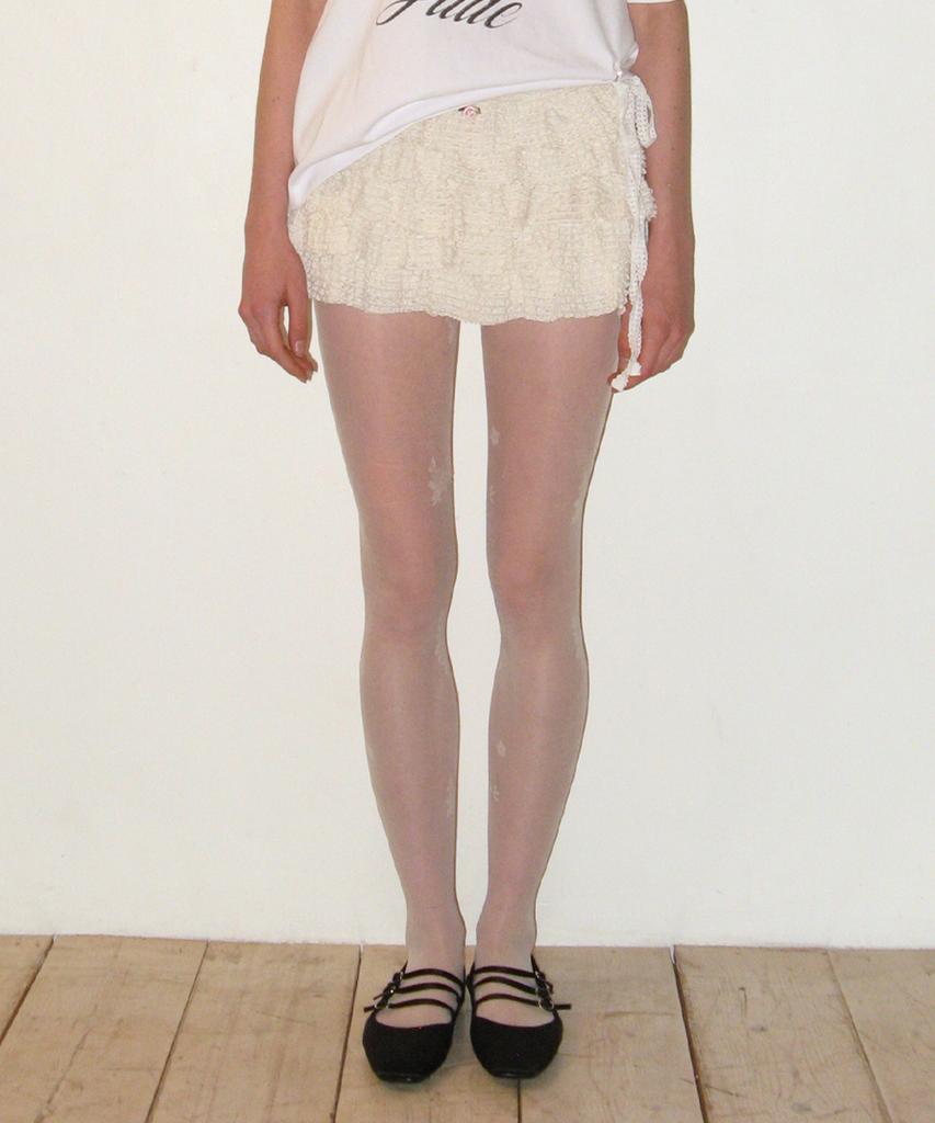 Crank Lace Tiered Skirt Pants_Cream