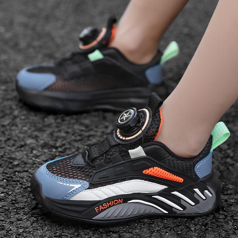 Boys Shoes Little White Shoes Mesh Breathable Summer 2025 New Children's Sports Dad Mesh Shoes Middle School Children and Primary School Students
