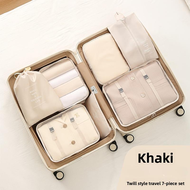 7 Piece Travel Storage Bag Set Large Capacity Portable Packing Organizer Clothes Shoes Socks Divider Bags