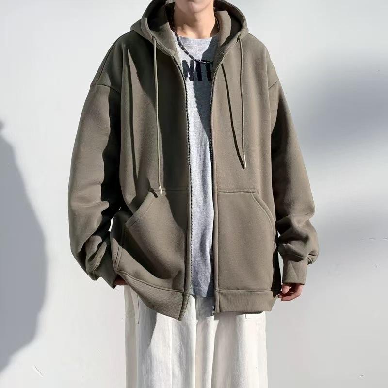Autumn And Winter Hooded Cardigan Heavy Sweater Men'S Winter American Trendy Brand Loose Casual Jacket Top