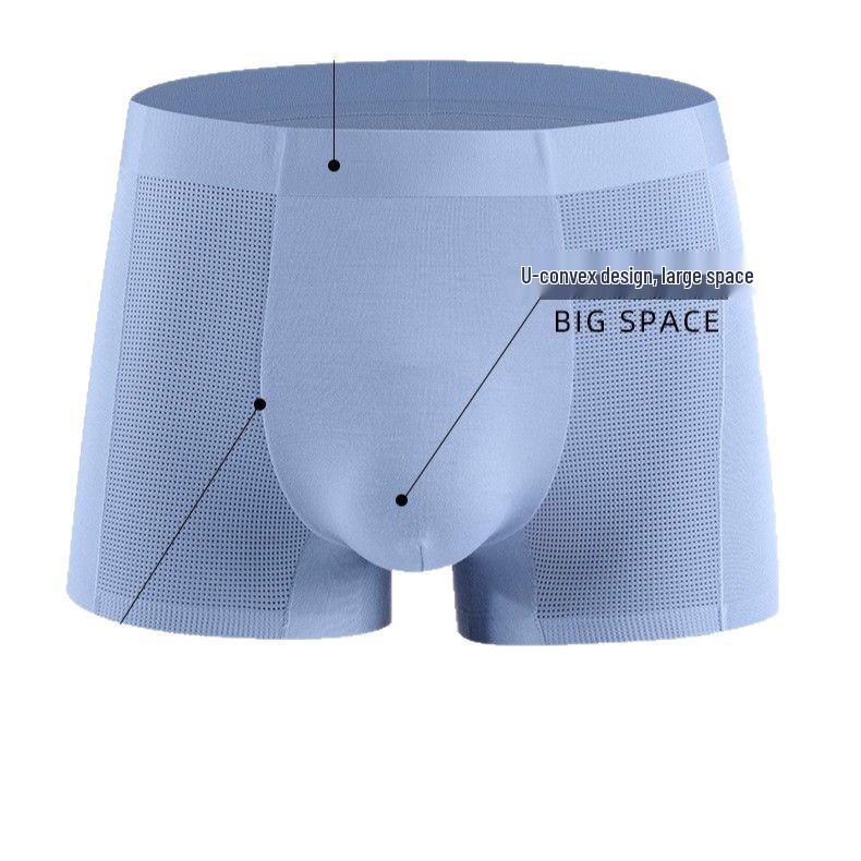 2026 Men's Antibacterial Ice Silk Seamless Boxer Briefs - Summer Thin Style