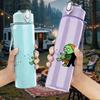 1PC Green Zombie Group Cartoon 750ml Color Plastic Sports Water Bottle Leakproof Flip Straw Lid Suitable for Sports Office Home Use