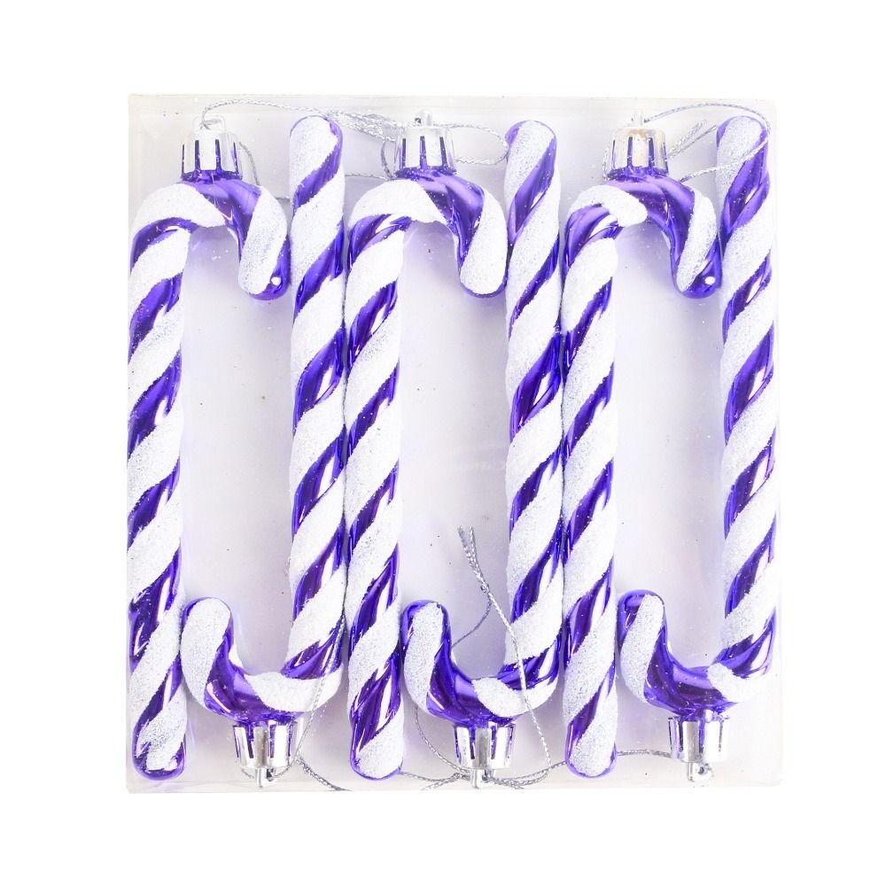 6 Stück Neue Kunststoff Weihnachts-Hängedekoration Zuckerstange Galvanisiert Weihnachtsbaumschmuck Kugel 8 Farben Weihnachtsbaumkugeln