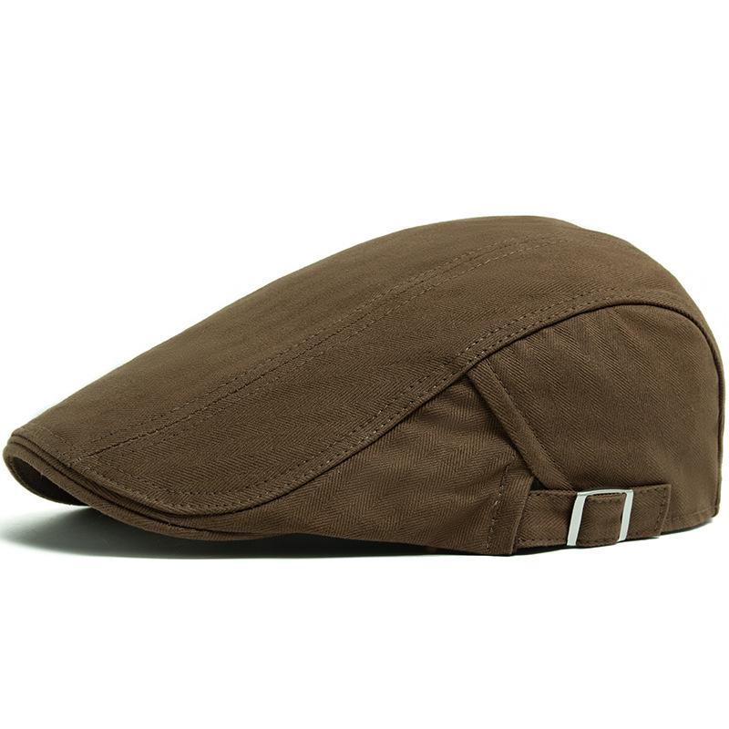 Solid Color Casual Men's Beret Summer Cotton Soft Top Sun Hat British Vintage Newsboy Hat