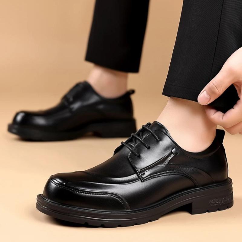 Men's Shoes Spring Autumn Leather Casual Shoes Trend Business Dress Shoes for Women Fasbion Lace-up Big Head Formal Leather Shoe