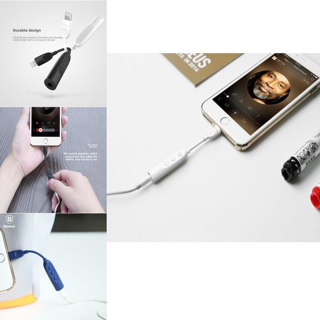 Adaptador de Auriculares para Apple Lightning a 35 mm Convertidor de Audio para Transmisión en Vivo y Llamadas de Voz