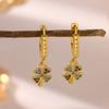 2026 Vintage Gold Color Hoop Earrings For Women Elegant CZ Heart Star Flower Pendant Hanging Ear Piercing Romantic Jewelry Gift