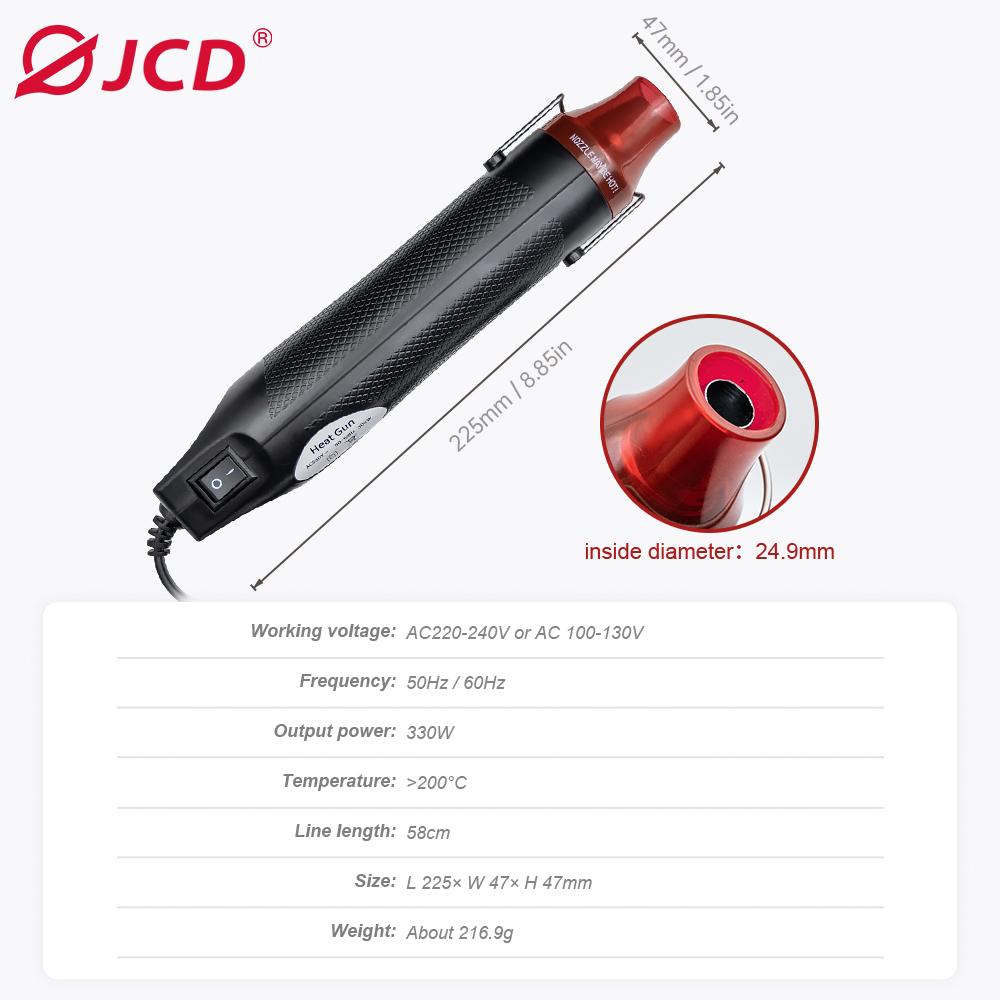 JCD Hot Air Gun DIY Tool Heat Electric Power Tool Mini 300W Soldering Temperature Crafts Blower with Supporting Seat Shrink