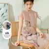 New Chinese Style Mulberry Silk Embroidered Qipao Dress