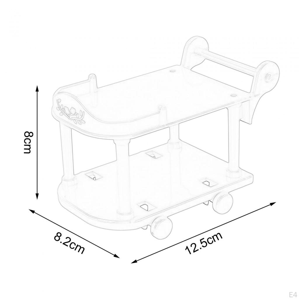 1 :12 Scale Dollhouse Kitchen Serving Cart Accessories Portable DIY Mini Bar Buffet