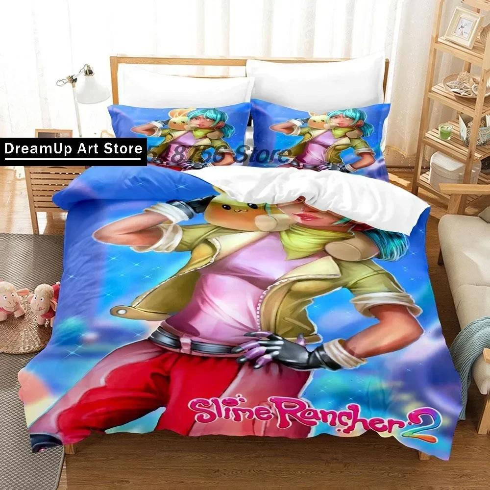 Slime Rancher 2 Bedding Set Single Twin Full Queen King Size Bed Set Aldult Kid Bedroom Duvetcover Sets 3D Kawaii Bed Sheet Set