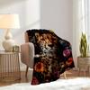 1pc Cheetah,Flowers,Nature Digital Print Flannel Blanket - Contemporary Style, Suitable for All Seasons, Perfect for Home, Travel, or Campin