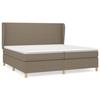 3128393 vidaXL Lit à sommier tapissier avec matelas Taupe 200x200 cm Tissu