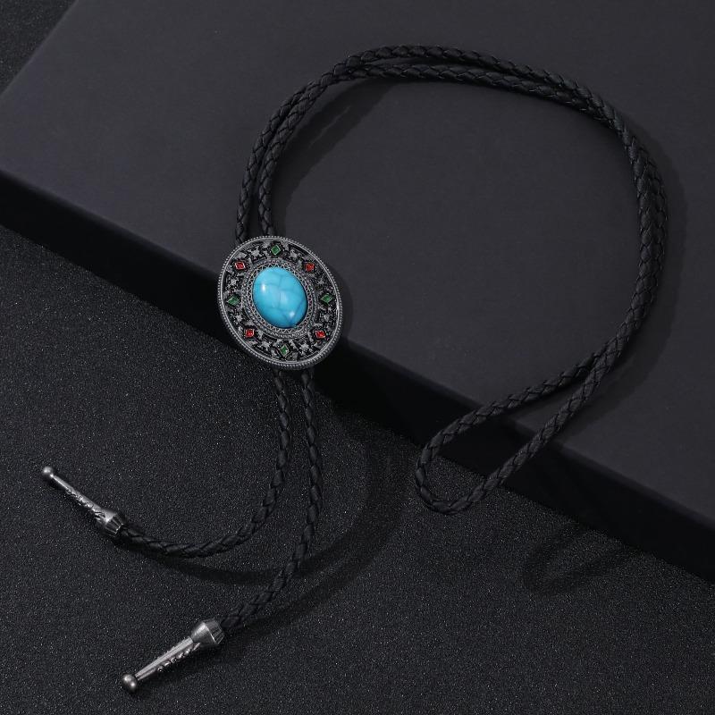 Meier Adjustable enamel western polo tie alloy pendant bow tie rope