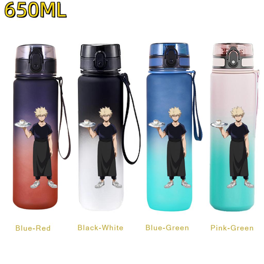 650ML Sports Water Bottle Leak Proof Progressive Colour Plastic Cup Drinking Outdoor Sports Travel Portable Gym Fitness Jugs