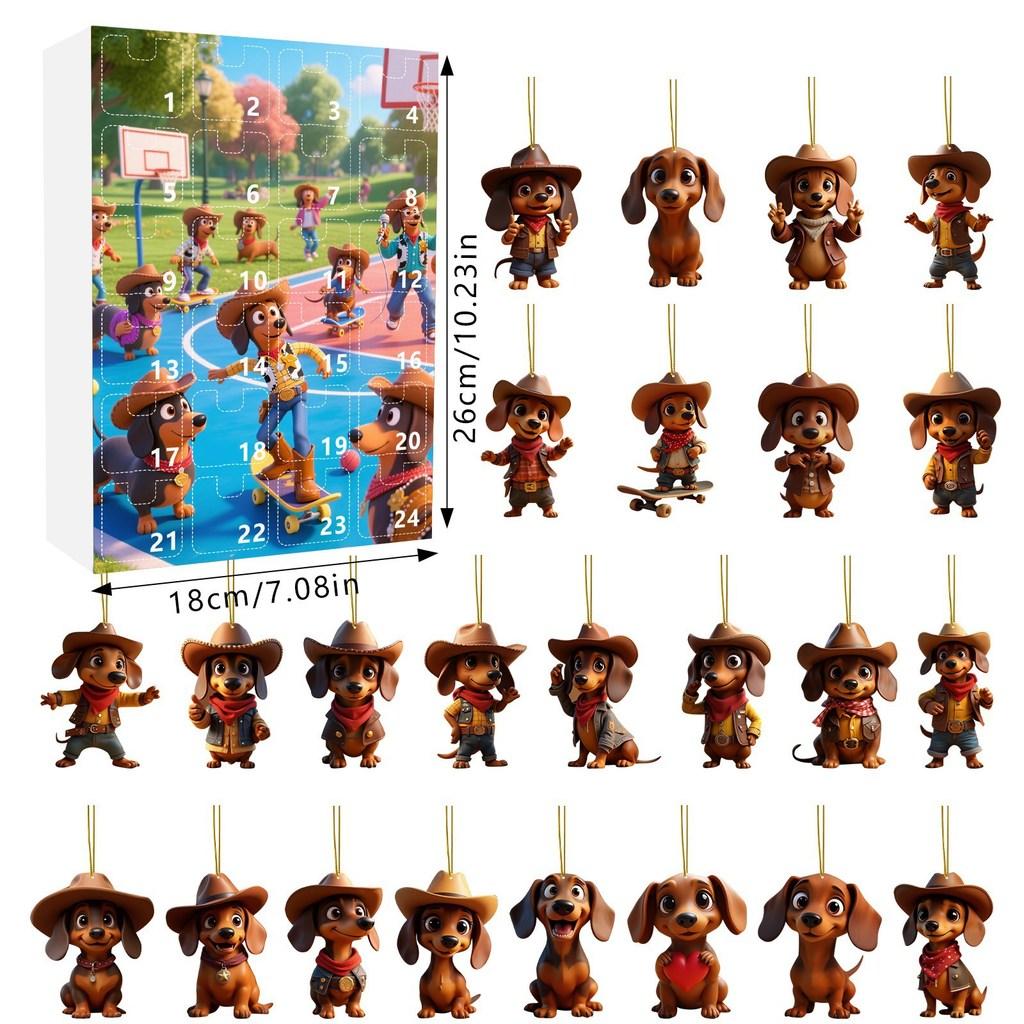 

Christmas Dachshund Blind Box Decor With Acrylic Material For Holiday Tree Ornaments And Gift Giving Style A