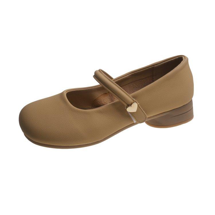 

Round-toed shallow retro 100 matching skirt thick-heeled single shoes women s 2025 new summer white French Mary Jane shoes 40