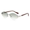 Retro Metal Frameless Sunglasses for Men and Women Fashion Trendy UV Resistant Outdoor Sunscreen Sunshade Glasses