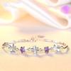 925 Silberplattiertes Armband für Damen Süße Kleeblatt Drehende Blume Zirkonia Schmuck