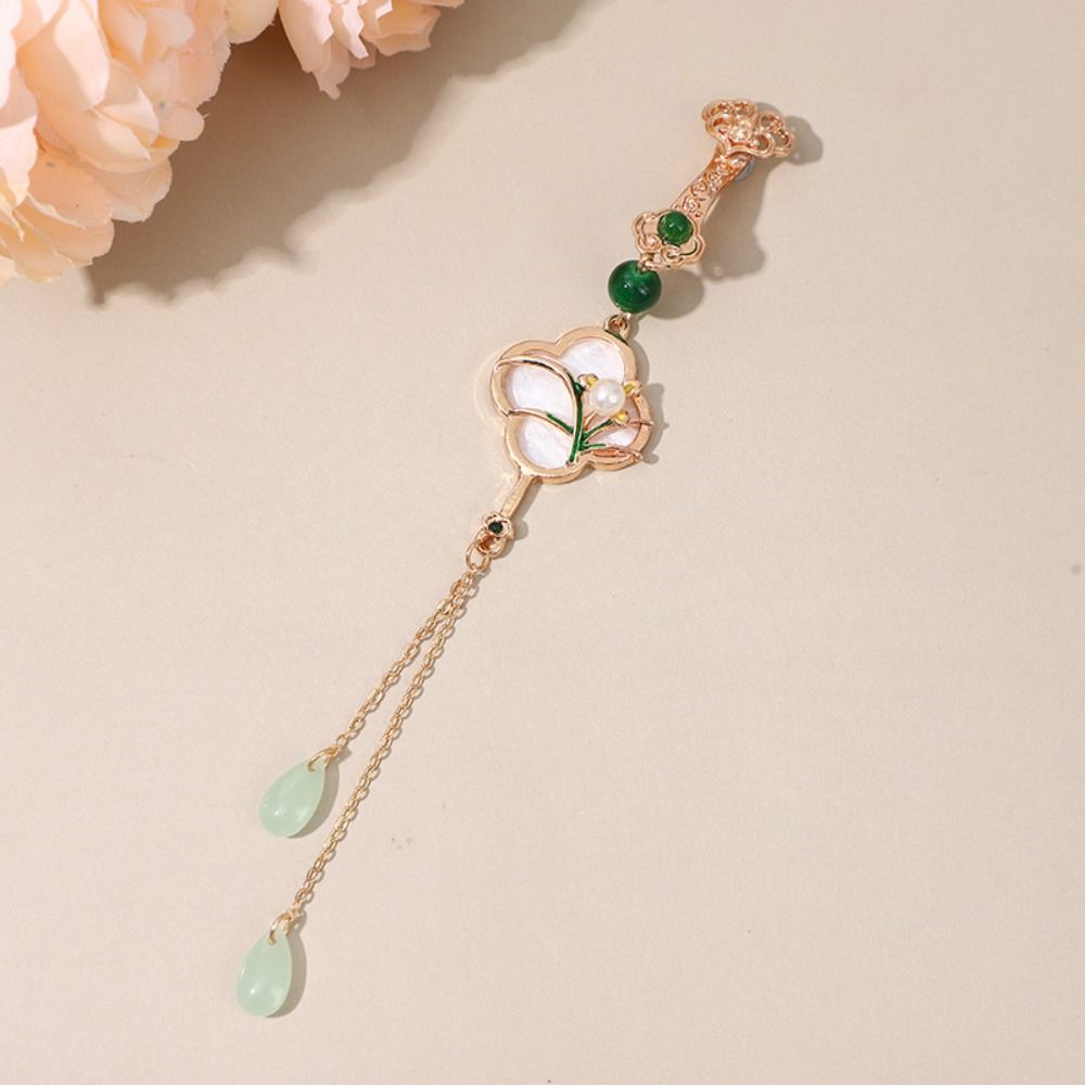 Long Tassel Women Hanfu Ornament Zinc Zinc Alloy Retro Lotus Brooch Chinese Style Brooch  Decoration