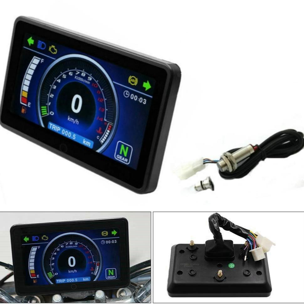 New Motorcycle With A Full-color Large LCD Dashboard Adjustable Speed And RPM for 2-4 Cylinders With Water Temperature Display