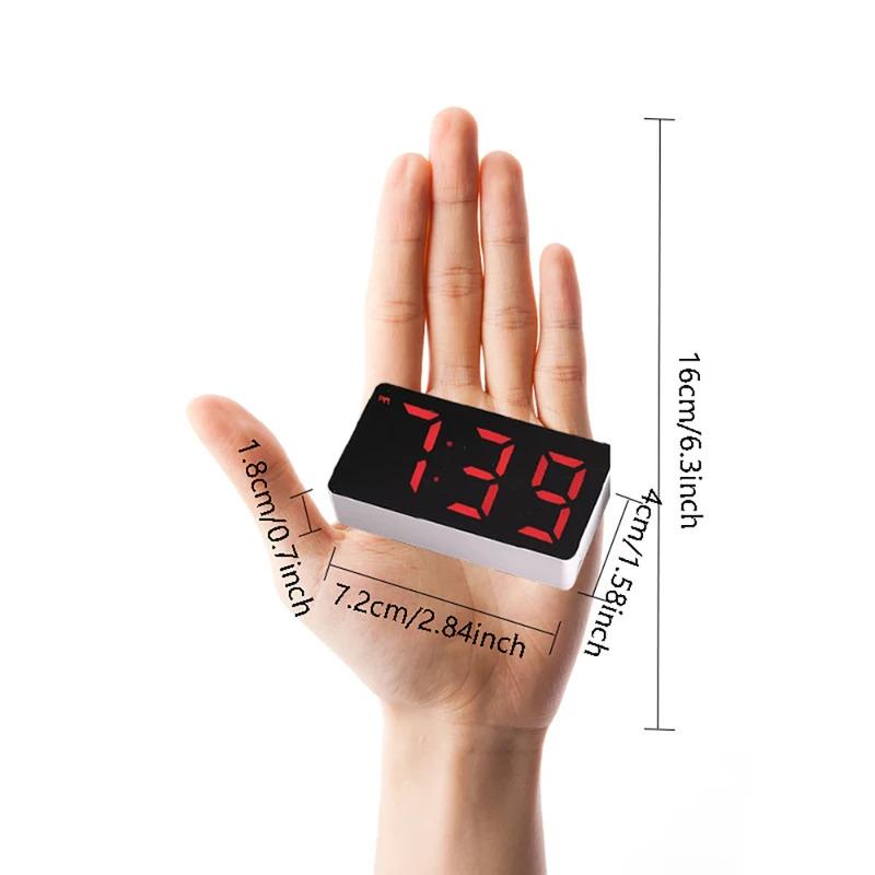 LED Electronic Watch Mirror Alarm Clock - Home Furnishings Smart Small Tools, Desk Digital Bedroom Decoration Table Accessory