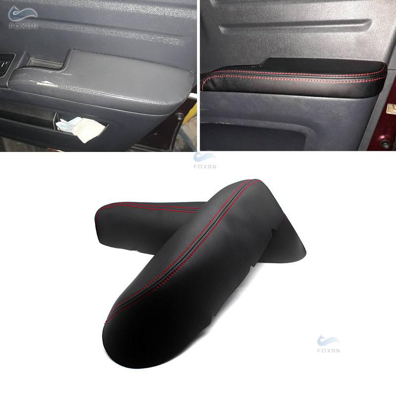 2pcs Soft Leather Front Door Armrest Cover For Honda Ridgeline 2009 2010 2011 2012 2013 2014 Car Door Armrest Panel Cover Trim