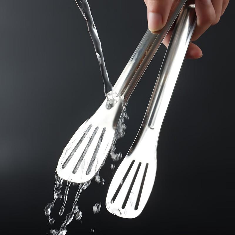 Baijie 304 Stainless Steel Multi-Functional Food Tongs for Cake, Steak, BBQ Bread, Kitchen Baking, And Roasting Meat