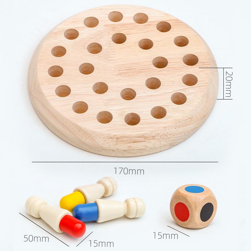Cross-Border Wooden Memory Chess & Puzzle Board Game for Kids - Early Education & Parent-Child Interaction Toy