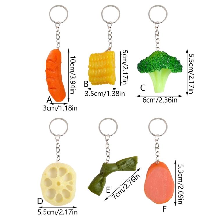 4 Pcs Simulation Food Keychain Decorative Keychain Hot Dog Pendant Hanging Ornaments Bag Charm Decorations Car Key Chain