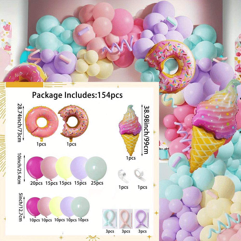 

Summer Party Themed Balloon Arch Set with Donut and Ice Cream Balloons Suitable for Summer Parties and Birthday Decorations Other