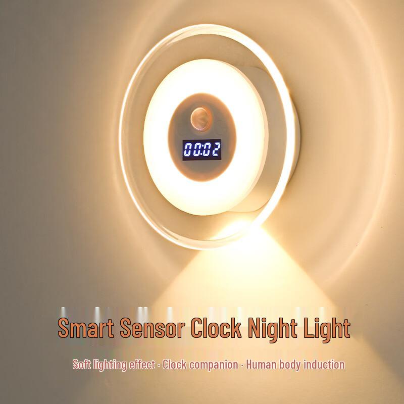 Mengpao Smart Remote Control Motion Sensor Clock Light (3-Color, 2-Pack)