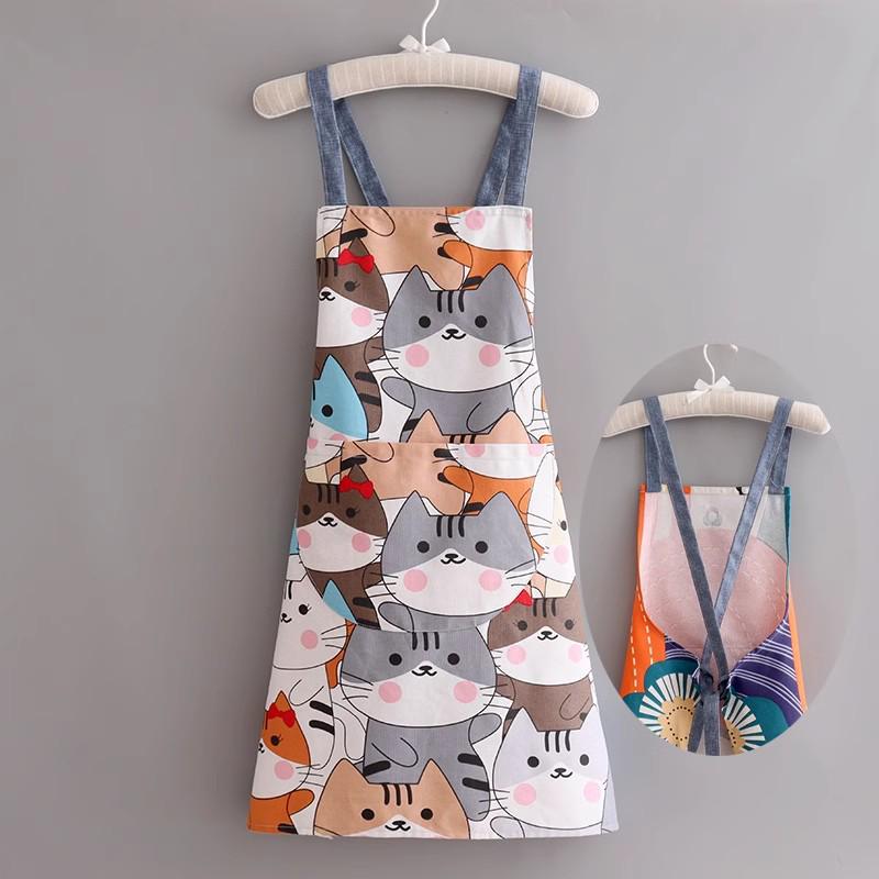 

Летний дышащий женский холщовый фартук для готовки в японском стиле