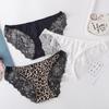 Nahtlose Damen-Unterwäsche aus Spitze mit Leopardenmuster und niedriger Taille – große Größe, japanischer Stil, dünner Baumwoll-Schritt