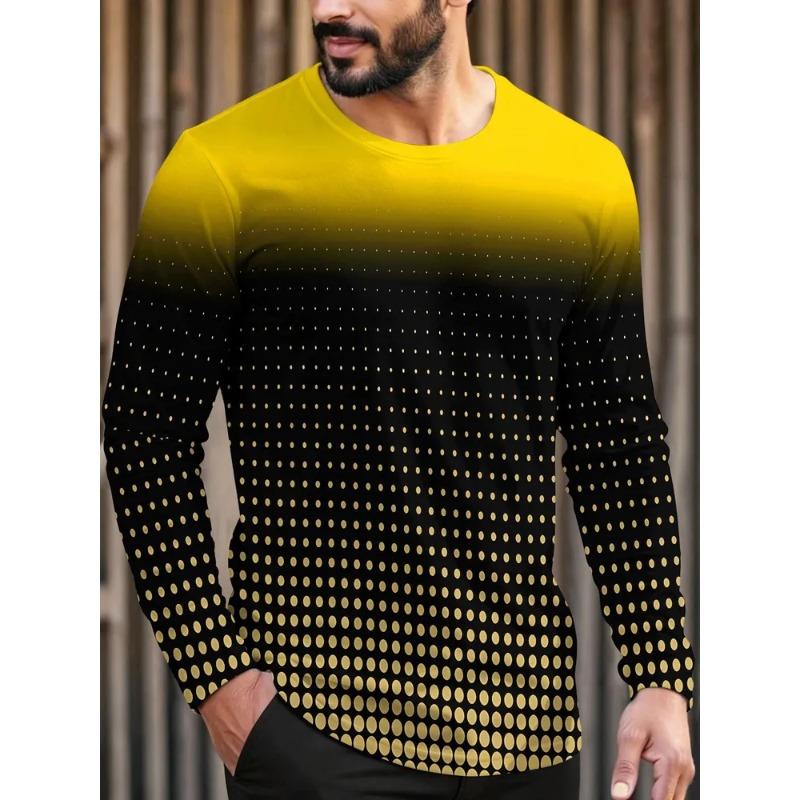 Autumn Men's 3D Printed Crew Neck Long Sleeve T-Shirt